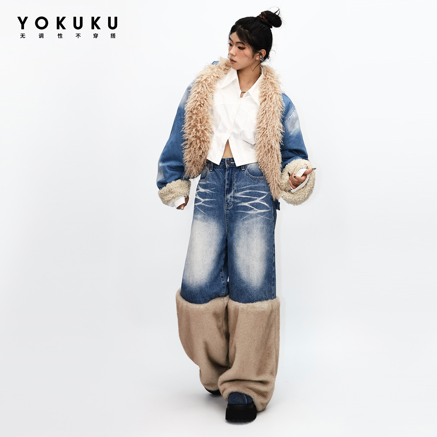 哟酷酷（野生花园）美式潮酷上衣女宽松百搭保暖厚款棉服外套女,淘宝优惠券,粉丝福利购,淘宝优惠卷