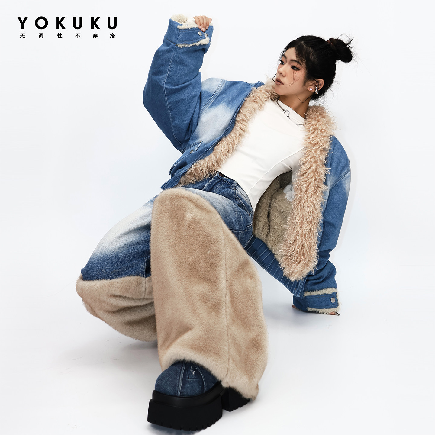 哟酷酷（野生花园）美式潮酷上衣女宽松百搭保暖厚款棉服外套女,淘宝优惠券,粉丝福利购,淘宝优惠卷