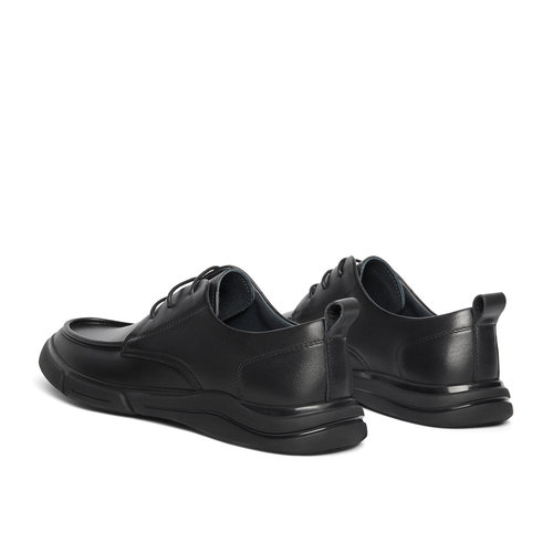 森达休闲皮鞋男款秋冬商场同款舒适简约通勤系带平底皮鞋JDZ01DM4 - 图2