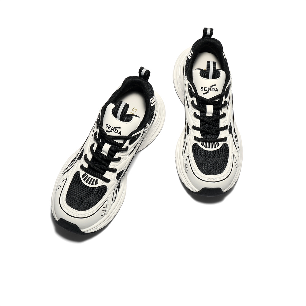 森达休闲运动鞋男2025秋新网面老爹鞋商场同款厚底休闲鞋1YM01CM5 - 图1