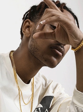 LUCKJAY18K金色古巴手链欧美男女