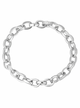 LUCKJAY 莫桑钻纯银情侣手链环环相扣男女简约百搭潮流七夕礼物