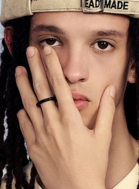 LUCKJAY FAR ARCHIVE 23SS 黑色戒指 潮牌简约设计感男女情侣指环