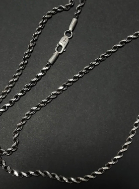 原版邓为同款项链复古做旧麻花链