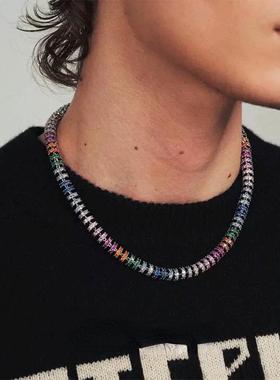 LUCKJAY彩色Zircon满钻项链潮流