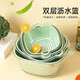 Double-layer vegetable wash basin drain basket six-piece set kitchen living room household fruit washing plate simple plastic vegetable basket