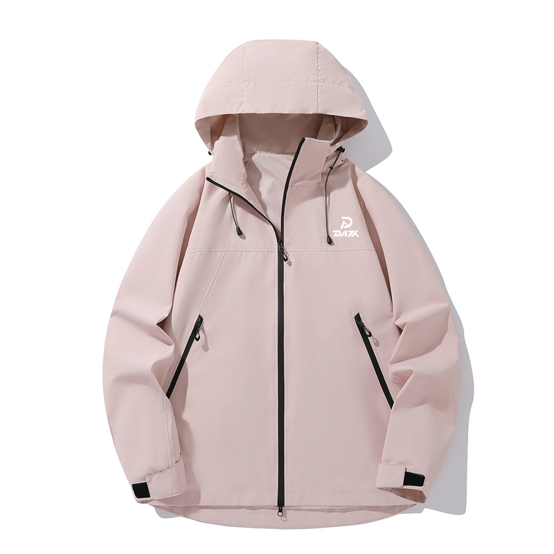 DAZK2024新款春秋冲锋衣户外运动防水防风保暖男士连帽休闲外套