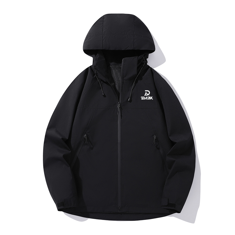 DAZK2024新款春秋冲锋衣户外运动防水防风保暖男士连帽休闲外套