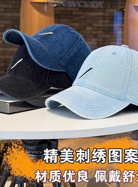 简约斜杠刺绣棒球帽大帽檐显脸小