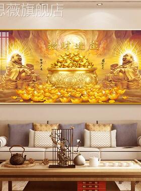 网红行招进宝家挂画聚版宝盆转运气发财强客厅树摇钱树财横装