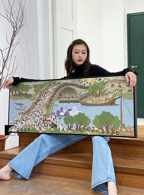 网红晚的餐咖合大集壁画联名挂画波普风清明上河图潮牌装饰画