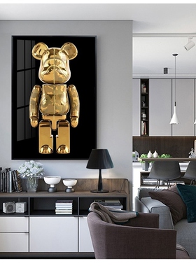 网红网红暴力熊现代玄关装饰画客厅儿童餐厅卧室理发店墙壁画kaws
