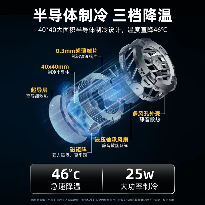 PIVA派威冰刃Pro手机平板通用散热器半导体制冷磁吸背夹结冰静音,淘宝优惠券,粉丝福利购,淘宝优惠卷