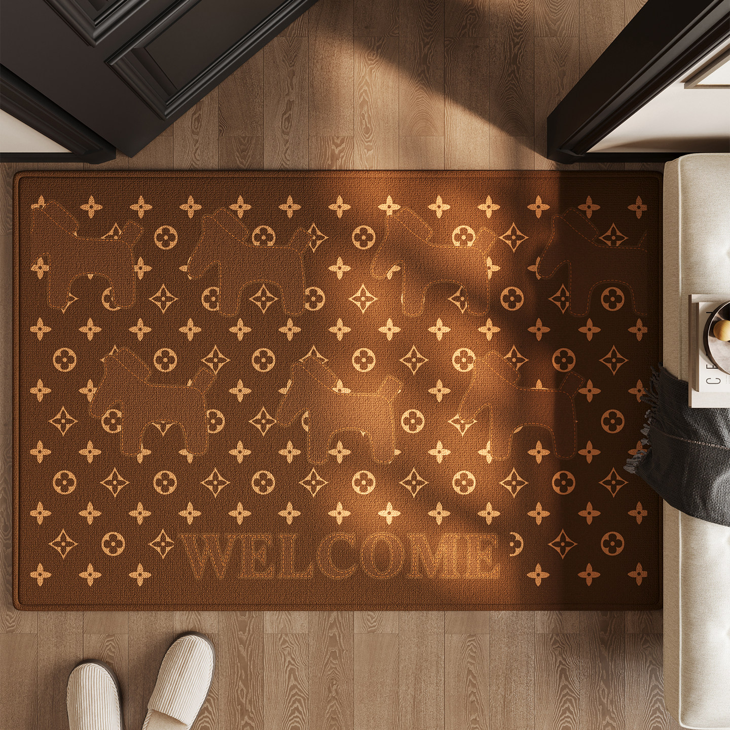 轻奢高级感玄关大门口入户门地垫进门脚垫防滑除尘室内可定制地毯,淘宝优惠券,粉丝福利购,淘宝优惠卷