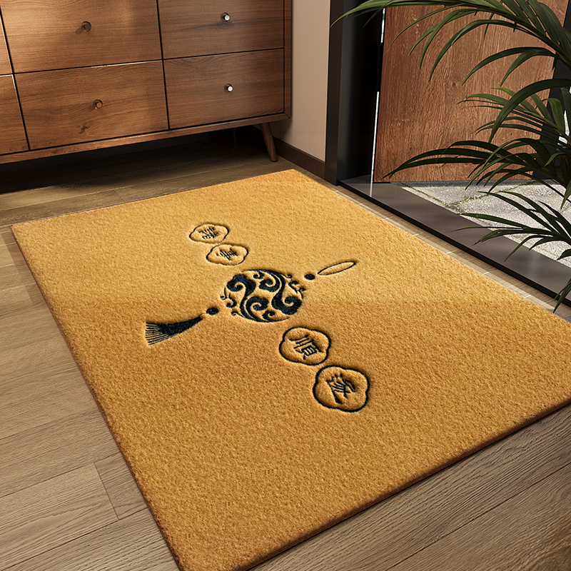 仿椰棕入户门地垫可裁剪玄关大门口进门防滑刮泥脚垫刺绣除尘地毯 - 图1