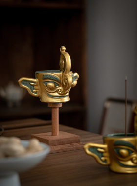 三星堆文创纵目面具摆件创意礼品