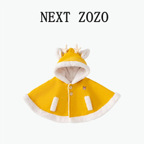 UK Next Zozo baby Christmas small deer windproof cloak baby going out for a velvety cloak and cute dragon robe
