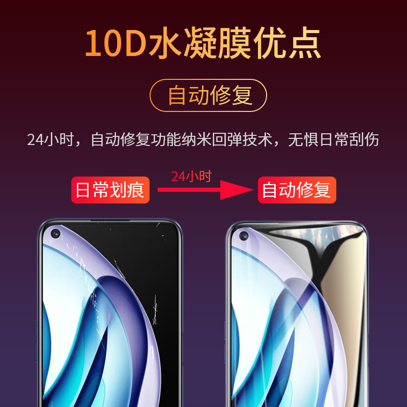 适用真我q3pro钢化水凝膜realmeq3s手机膜realme狂欢版全屏q3i防蓝光oppo高清realmeq3t软膜reame保护por贴膜 - 图1