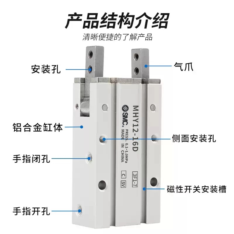 SMC型手指气缸MHY2-L2-Z2-T2-W2-MRHQ-10D/16D/20D/25D/32D夹爪 - 图1