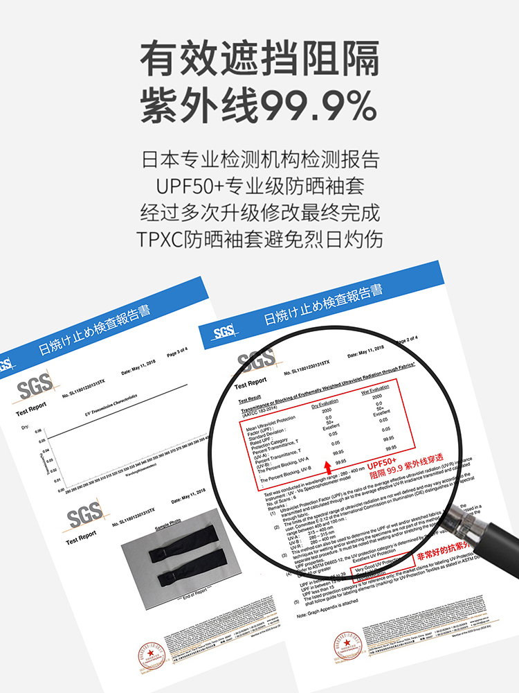 日本TPXC防晒袖套夏季冰爽袖冰丝手袖子手套护臂套袖款冰凉男女士 - 图3