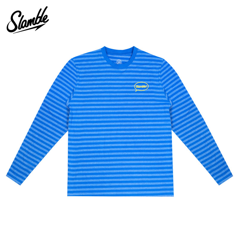 SLAMBLE条纹长袖T恤运动休闲户外舒适透气打底男女百搭宽松新款,淘宝优惠券,粉丝福利购,淘宝优惠卷
