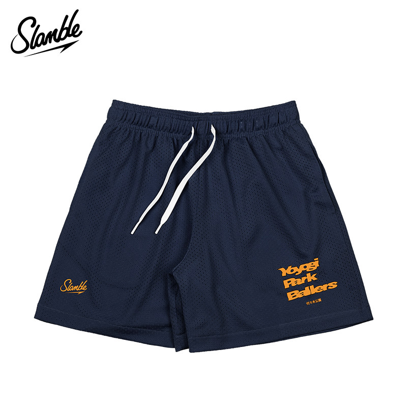 SLAMBLE联名代代木夏季新款网眼纯色运动短裤男休闲篮球四分裤潮,淘宝优惠券,粉丝福利购,淘宝优惠卷