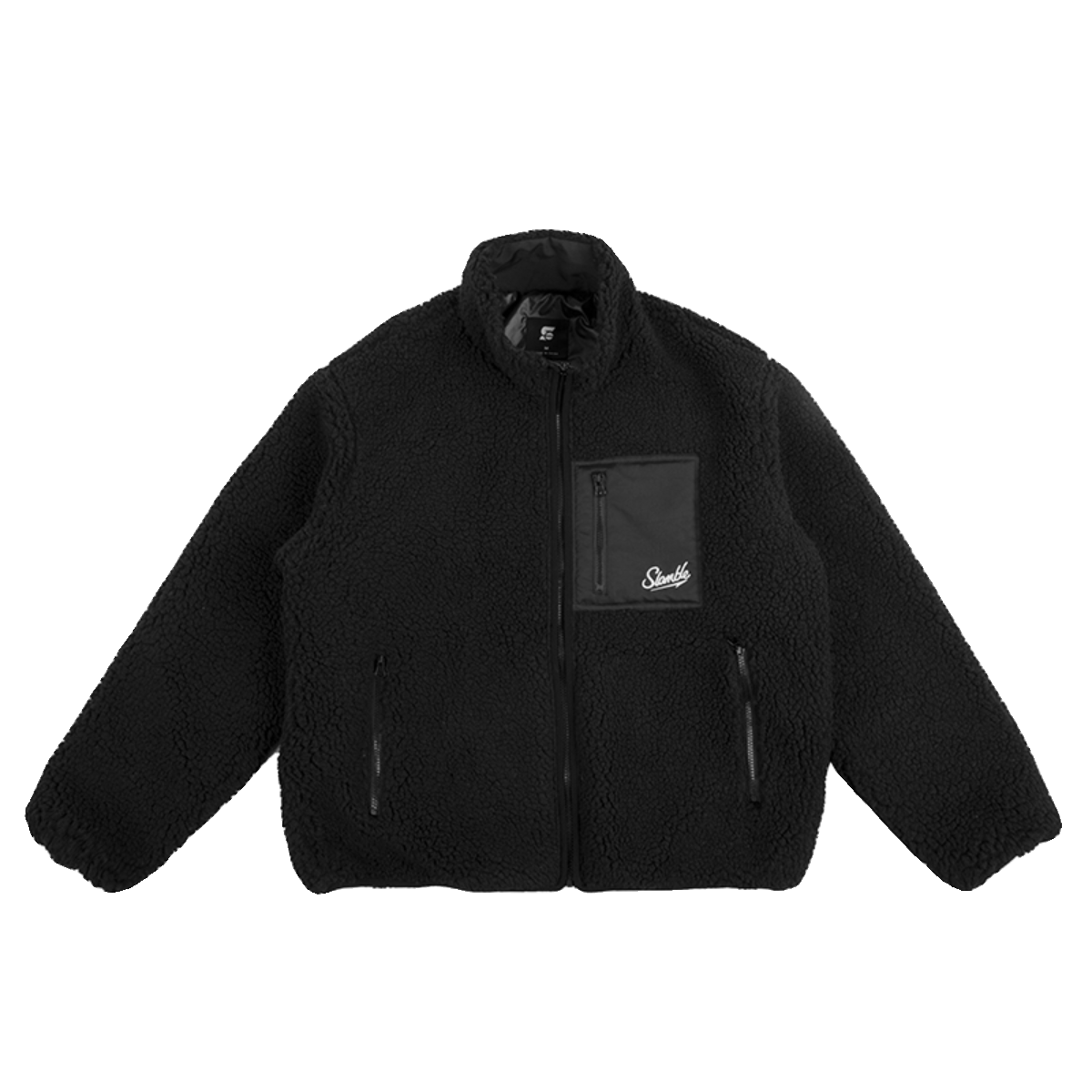 SLAMBLE冬季新款马赛克摇粒绒立领拉链保暖外套男女休闲百搭上衣,淘宝优惠券,粉丝福利购,淘宝优惠卷