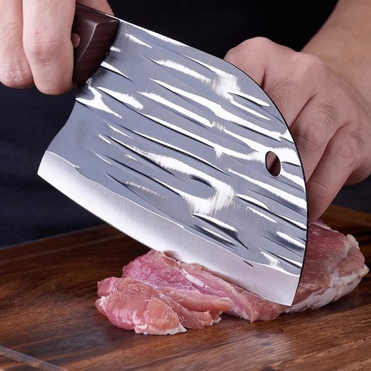 龙泉菜刀家用刀具厨房锻打斩切两用刀圆头锋利斩骨刀商用杀鱼刀