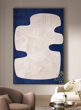 客厅装饰画蓝色抽象卧室书房玄关壁画现代轻奢挂画工厂定制
