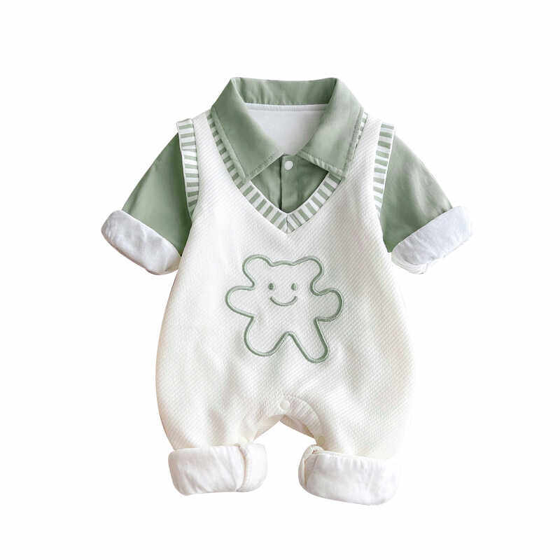 婴儿秋装连体衣新生宝宝衣服春秋季纯棉哈衣超萌可爱满月百天外套