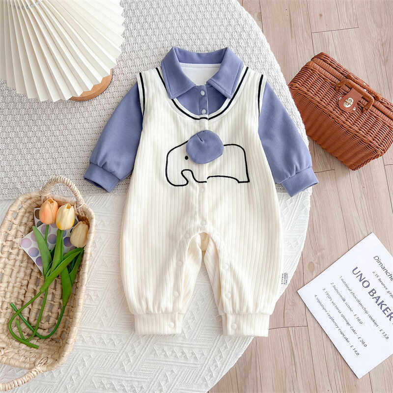 一岁男宝宝衣服婴儿秋季连体衣婴幼儿哈衣新生婴儿儿衣服满月百天