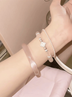 【粉紫猫眼手镯】猫眼石手镯温柔粉紫色高品质版礼物女