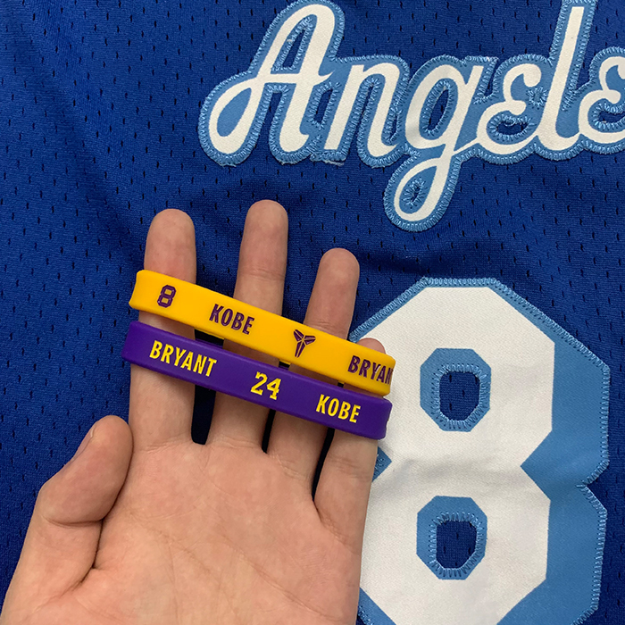 NBA科比手环纪念版腕带8号24号黑曼巴情侣款限量篮球运动硅胶手腕 - 图1