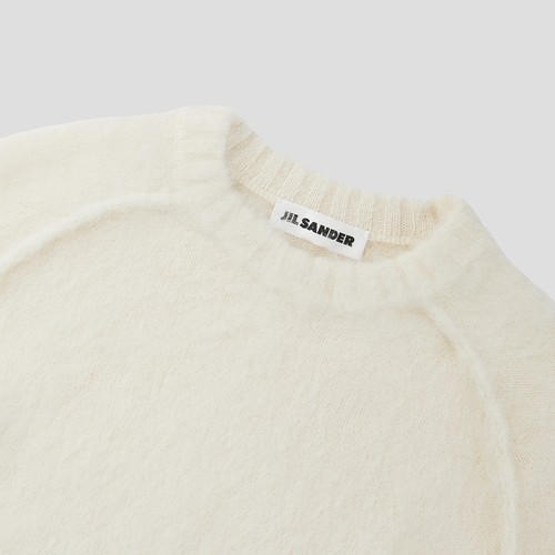 【甄选折扣】JIL SANDER 秋冬女士 绵羊毛长袖圆领针织衫毛衣 - 图1