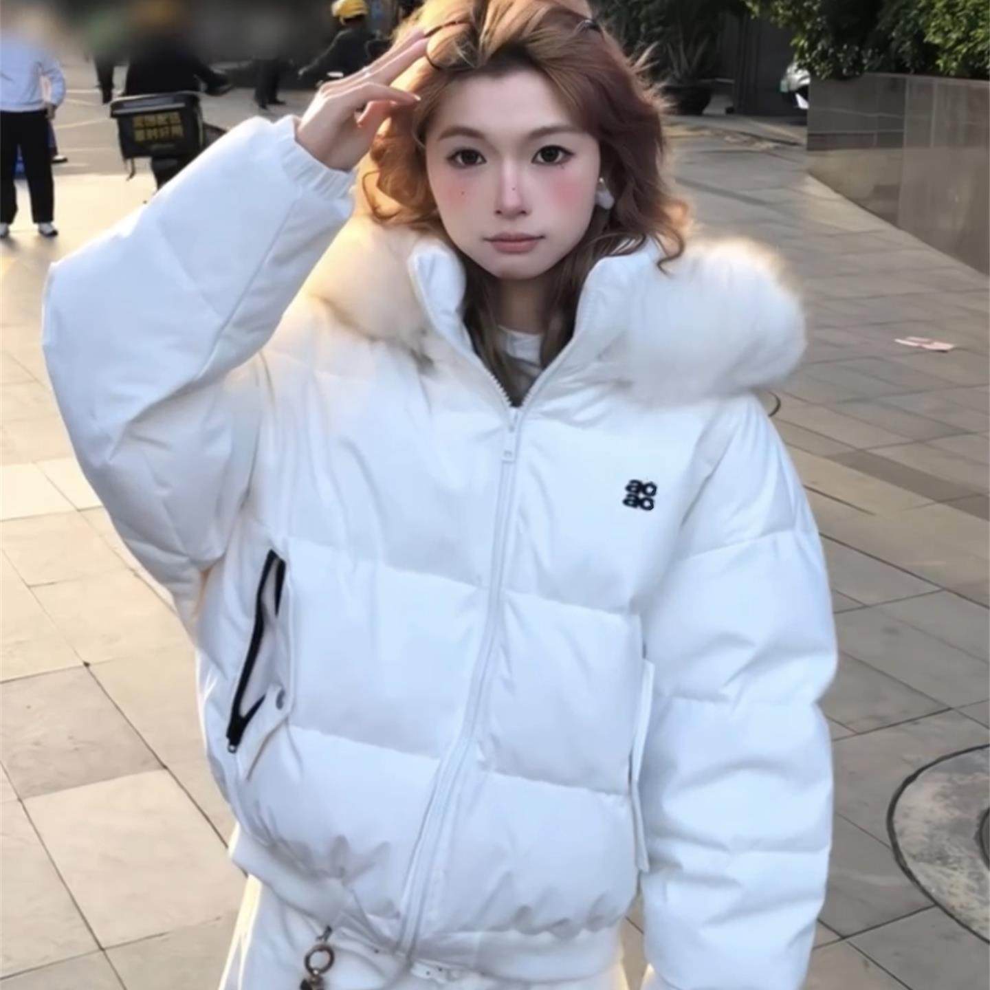 派克服棉服女款冬季2025新款高级感韩系毛领加绒加厚美式棉袄外套,淘宝优惠券,粉丝福利购,淘宝优惠卷