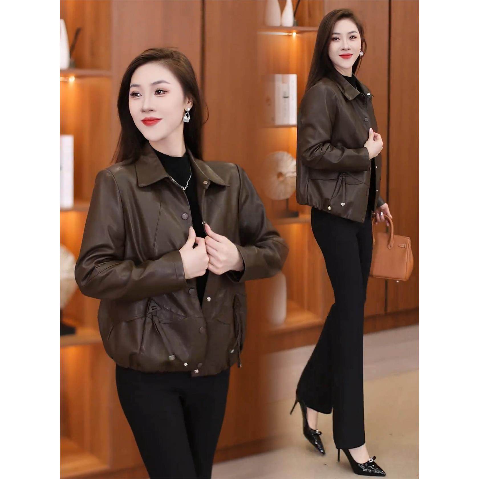 时尚皮衣外套女2025秋季新款时髦洋气宽松显瘦短款PU皮夹克上衣潮,淘宝优惠券,粉丝福利购,淘宝优惠卷