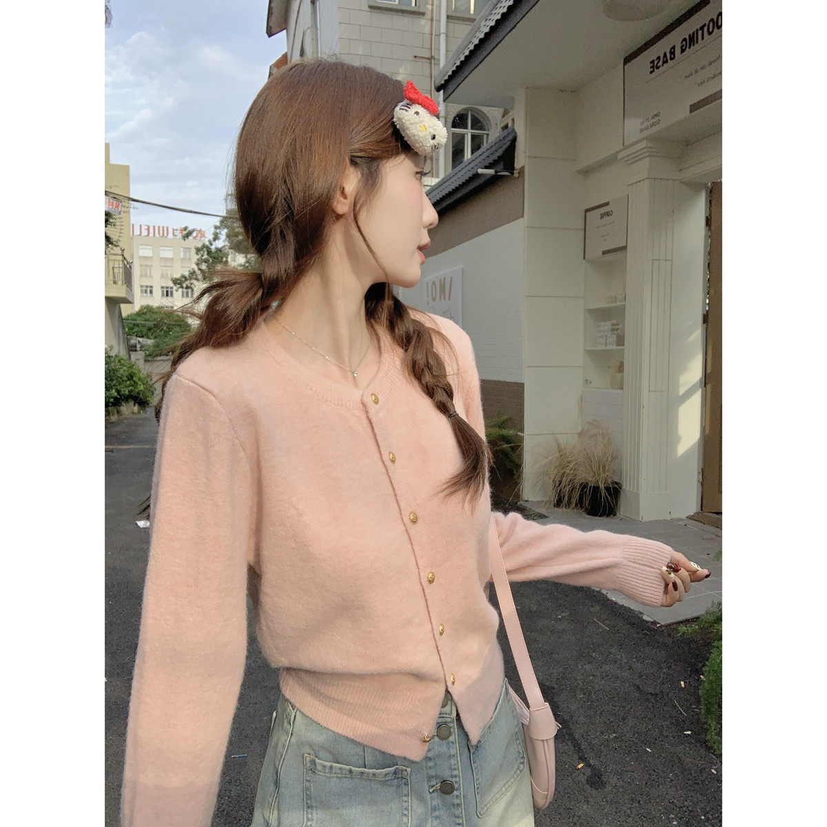 春季2025新款韩版圆领甜美钮扣开 衫外套针织打底衫长袖上衣女毛,淘宝优惠券,粉丝福利购,淘宝优惠卷