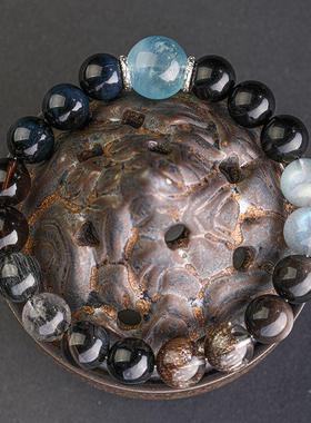 天然水晶五行手链男女款黑曜石缺水补水木火土金多宝手串平衡饰品