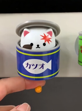 可爱猫猫罐头挂钩吸盘式猫咪主题实用收纳神器挂毛巾墙上钥匙粘钩