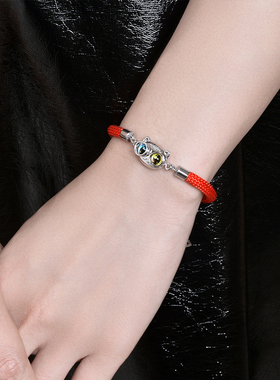 黑色手链PEACE&CAT情侣