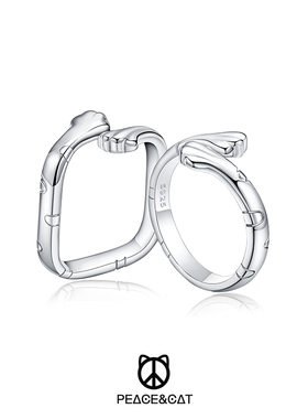 PEACECAT纯银戒指男女设计感高级