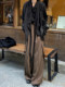 During the dormant retro dangling, the sense of pleated stitching design, the wide -leg pants drag stack the west pants