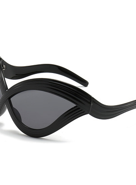 2023欧美未来风线条猫眼走秀太阳镜 米兰时尚嘻哈Y2K太阳眼镜墨镜