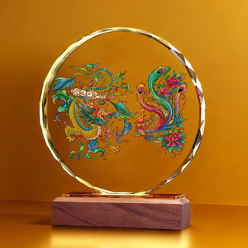 龙凤呈祥水晶摆件金龙凤凰家居装饰客厅酒柜新房入宅开业乔迁礼品,淘宝优惠券,粉丝福利购,淘宝优惠卷