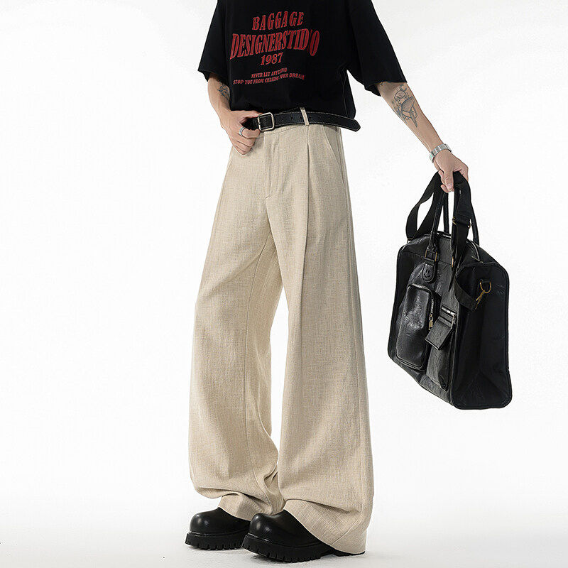 加长版西裤垂坠感休闲西装裤子男微喇裤弯刀直筒阔腿裤115cm120cm,淘宝优惠券,粉丝福利购,淘宝优惠卷