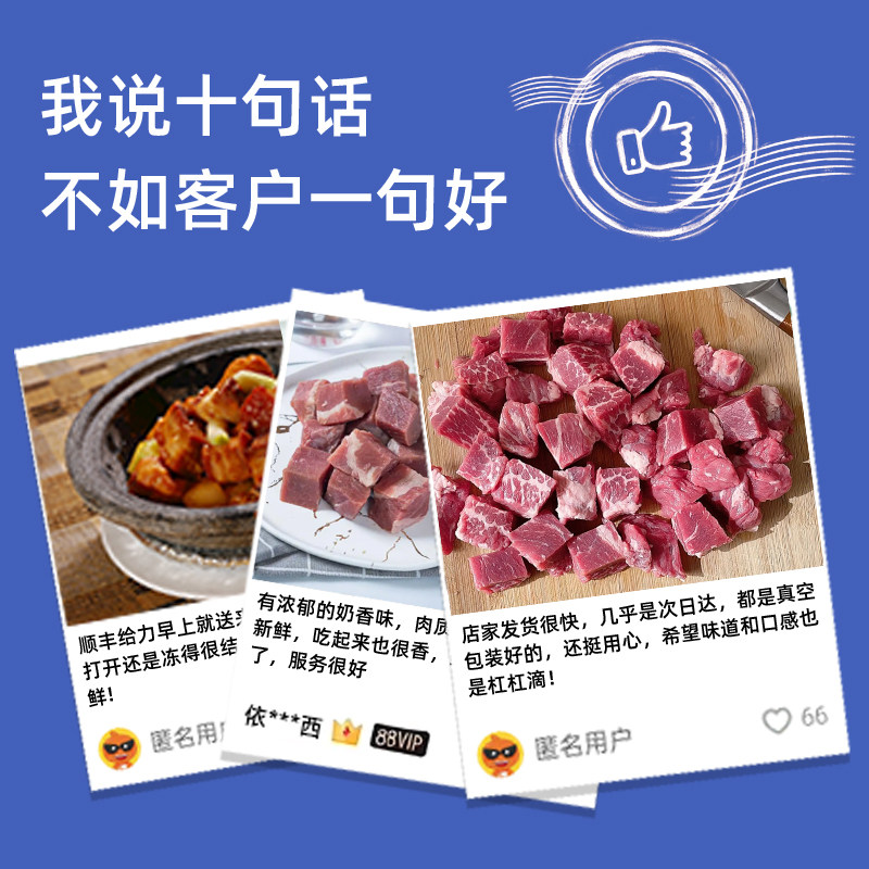【阿兰那】进口0添加雪花奶香安格斯牛肉粒牛腩粒新鲜原切烧烤