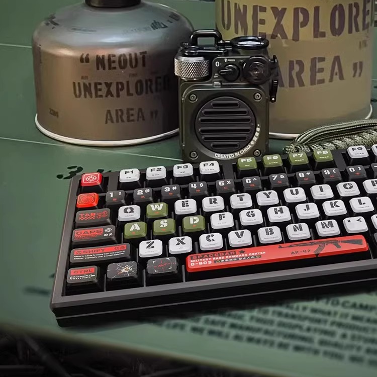 骆砾ak赛博朋克键帽pbt热升华双皮奶asa机械键盘透光键帽87键mda - 图2