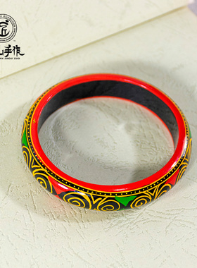 西昌非遗彝族漆器彩绘手镯