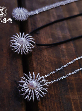 成都手作银花丝吊坠项链