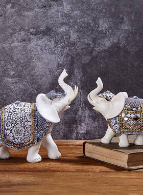 大象树脂工艺品摆件欧式东南亚风格时尚创意家居轻奢摆件礼品